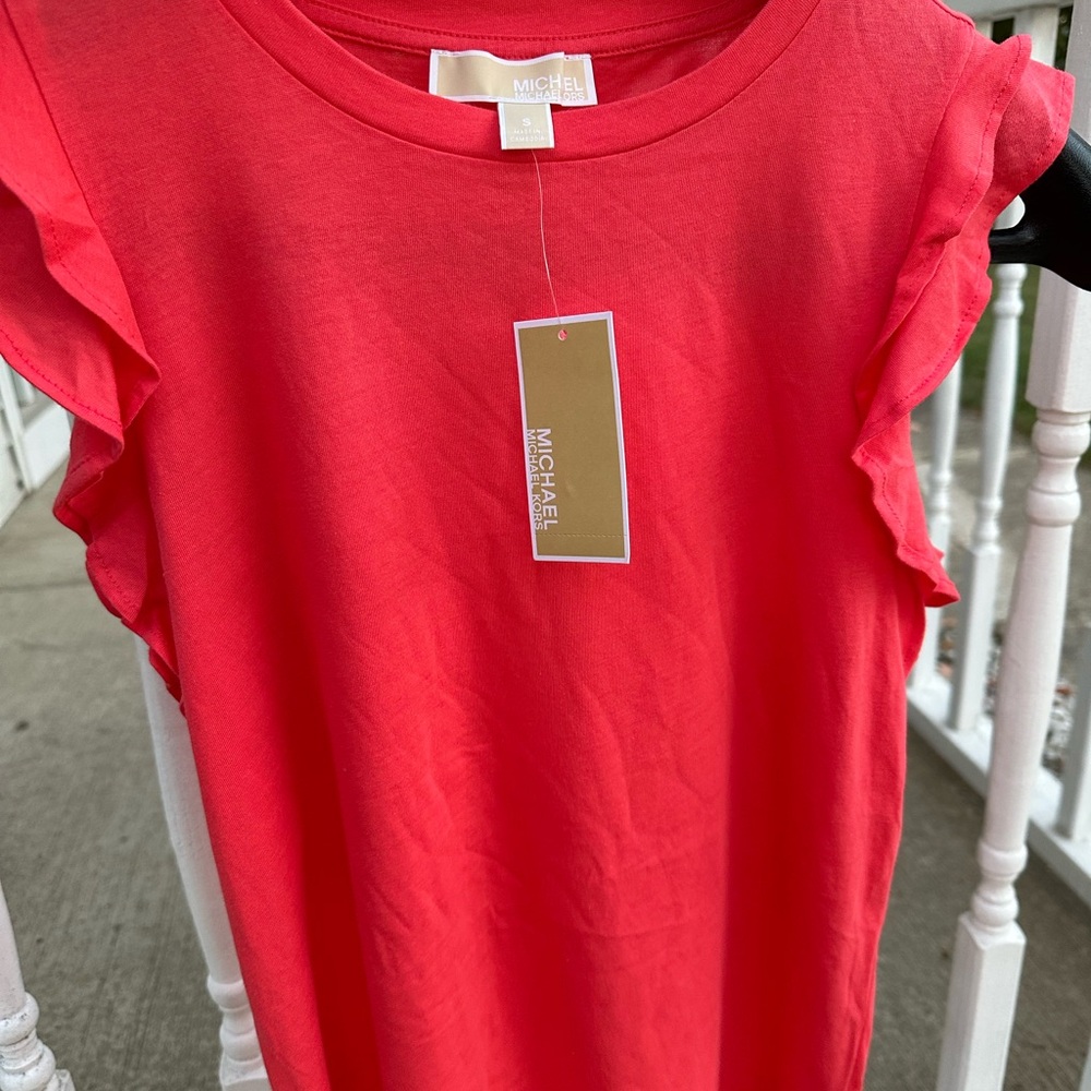 $84 Michael Kors Vibrant Sangria Tee Size S Cotton Modal Blend NWT